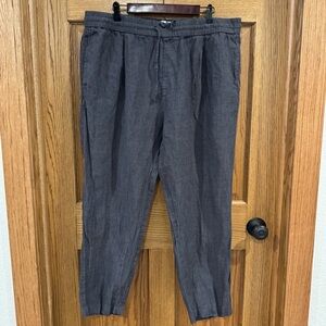 Kith & Kin Linen Pants XL Men’s Gray Lagenlook Relaxed Drawstring